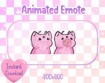 Animato Pink Alien Pop Cat Twitch / Discord Emote & Sticker