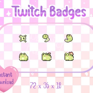 Kawaii 6 Set Froggy Life Twitch Sub Badges