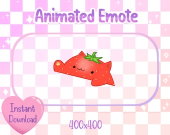 Animated Strawberry Bongo Cat Twitch/Discord Emote & Sticker