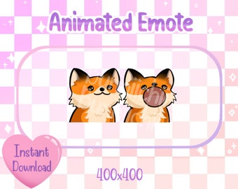 Animated Red Fox Pop Cat Twitch/Discord Emote & Sticker