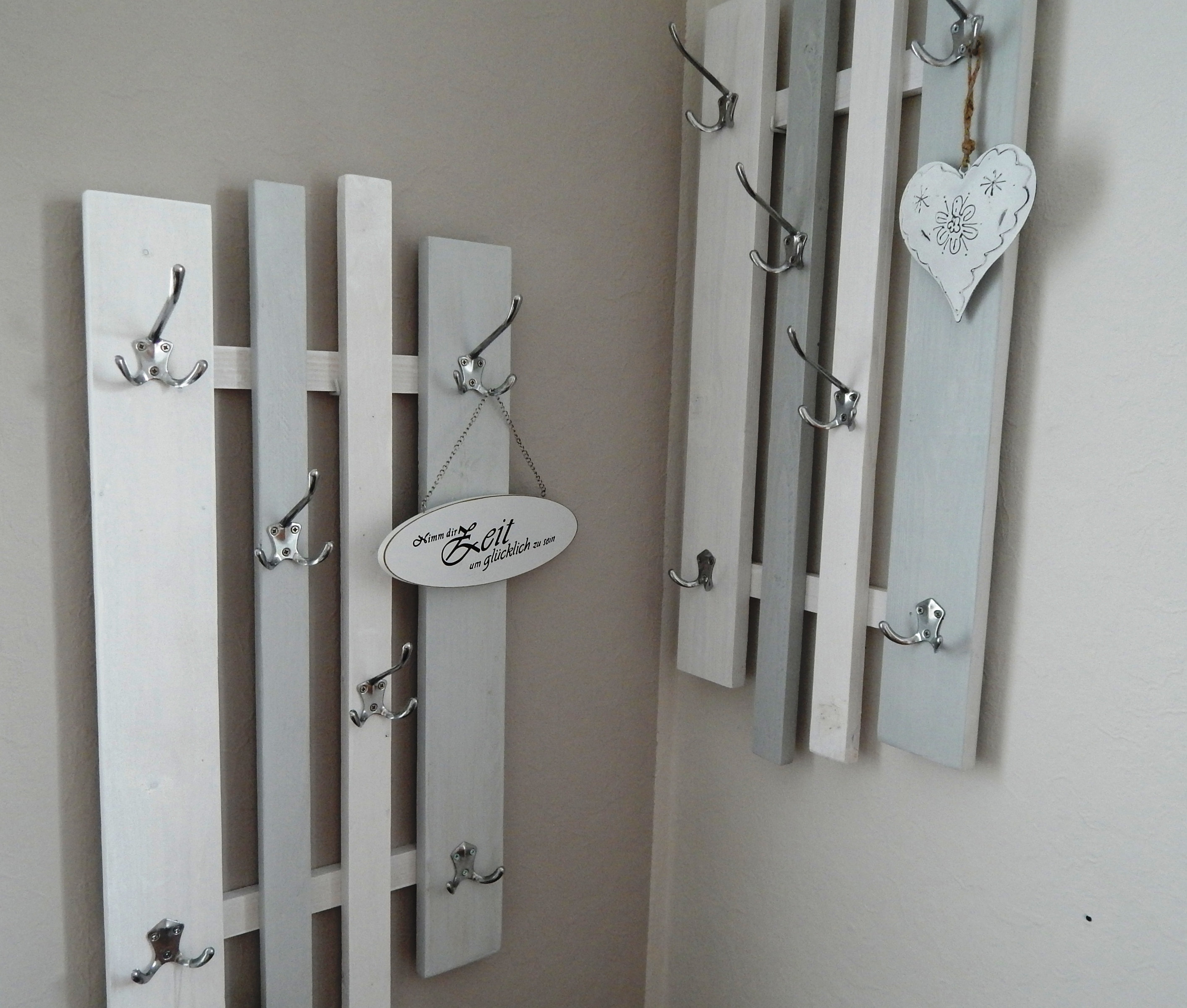 Garderobe, schmal, weiß-grau-silber, lamemo 