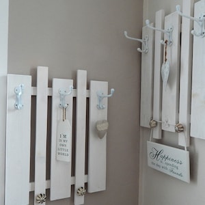Coat rack lamemo "Shabby50" x 70 cm, white, knobs