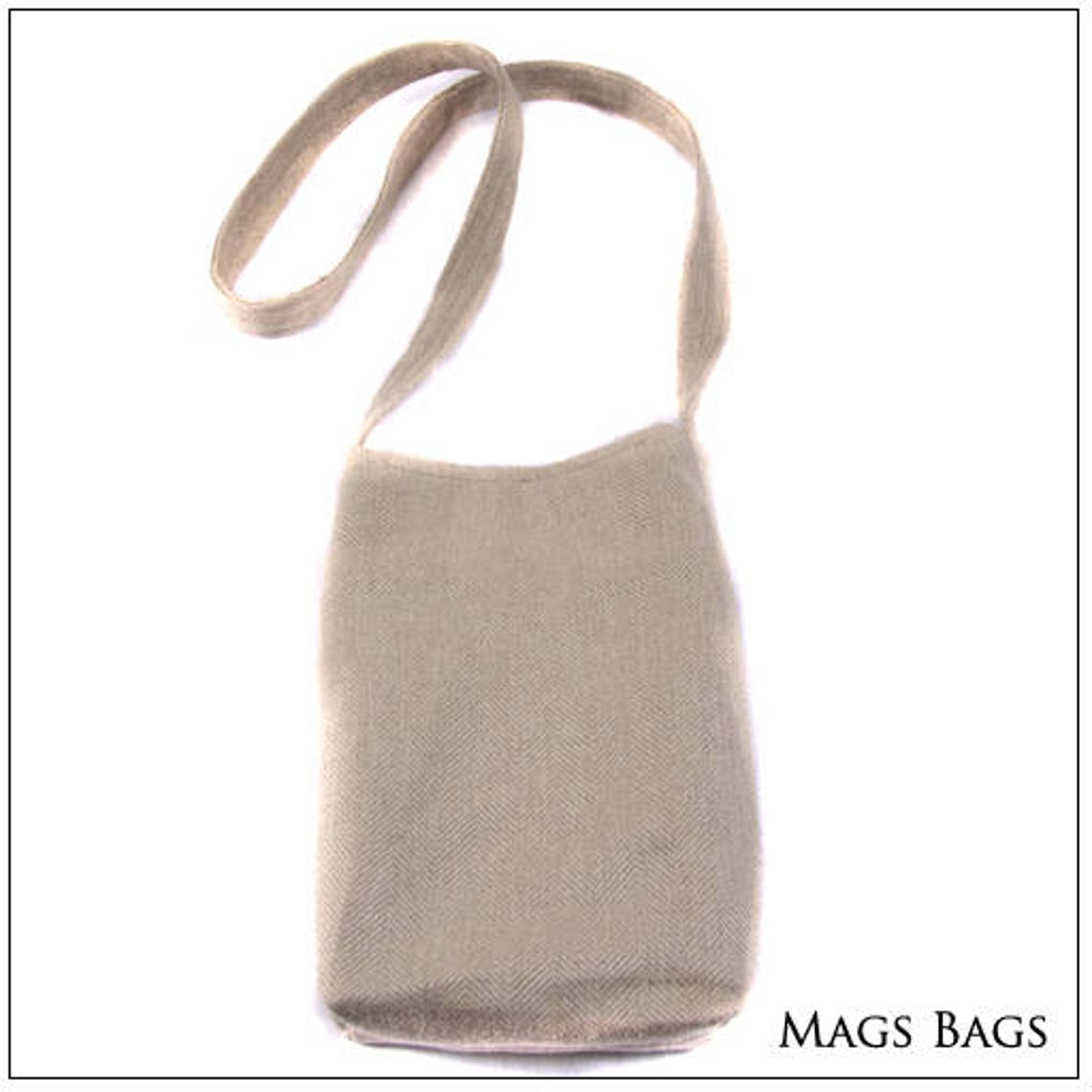 Small Beige Fabric Shoulder Bag With One Strap./gift / Ladies Etsy
