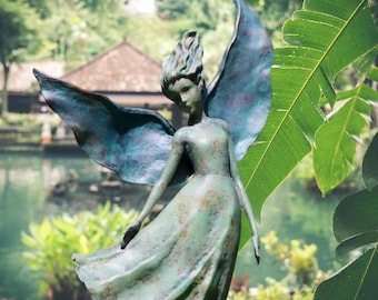 Gusseisen Fee Gartenstatue – Verspielte Engel-Fee, 17,8x10,2x8,9 Cm | Für Garten, Blumenbeet Oder Deko Im Haus