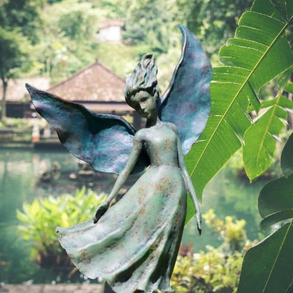 Large Garden Fairy Ornament Angel Statue Nymph Outdoor Pixie Statue Garden Sculpture