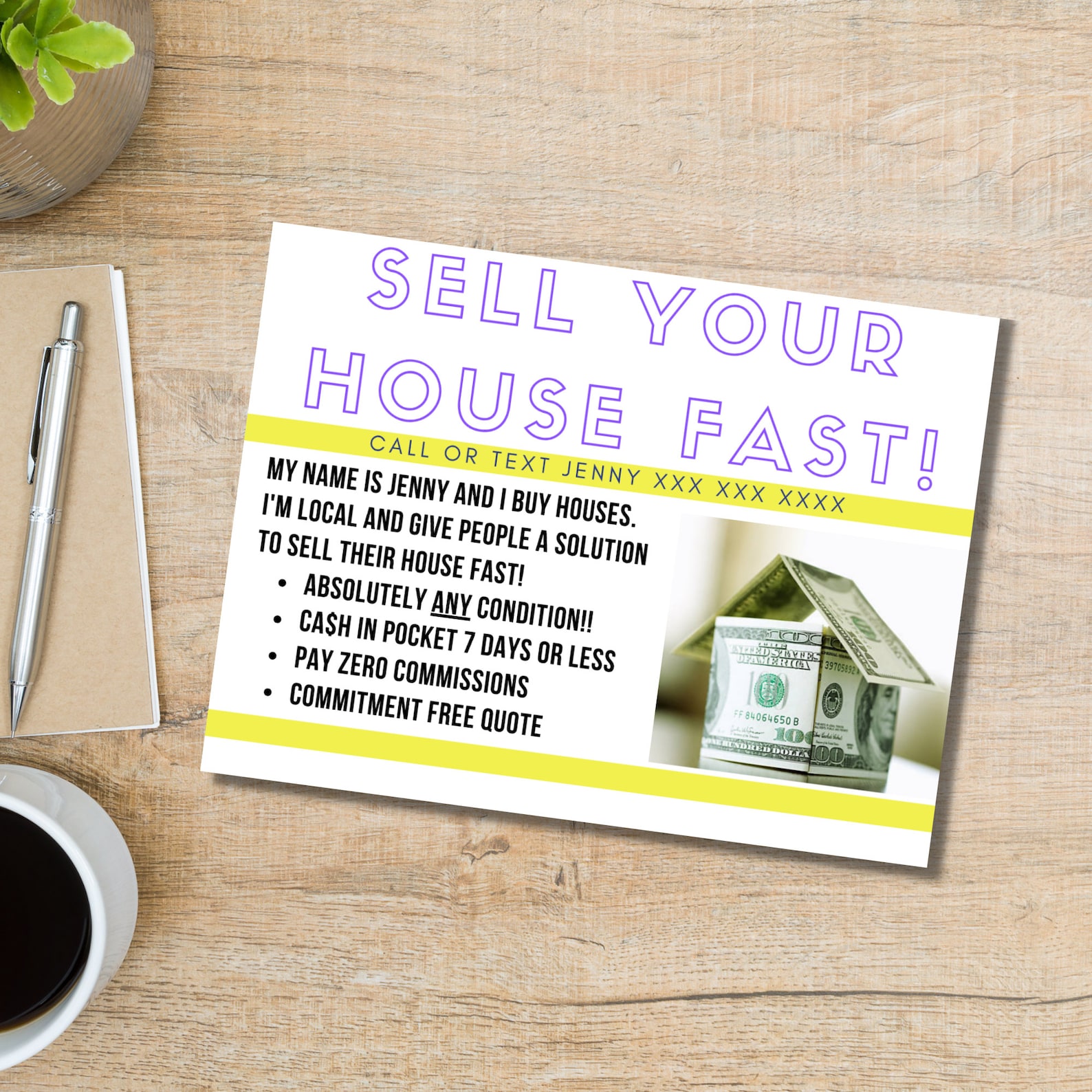 Real Estate Postcard, Real Estate Investor Postcard, Instant Download