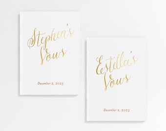 Vow Books, Vow Books Set of 2, Vow Booklet, Vow Books His and Hers, Wedding Vow Books, Vows - PC1VBF