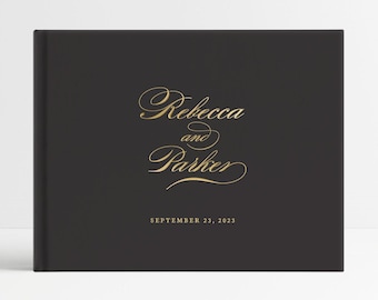 Classic Guestbook, Wedding Guest Book, Foil Guest Book, Photobook, Guest Sign In, Personalized - TR1GBF