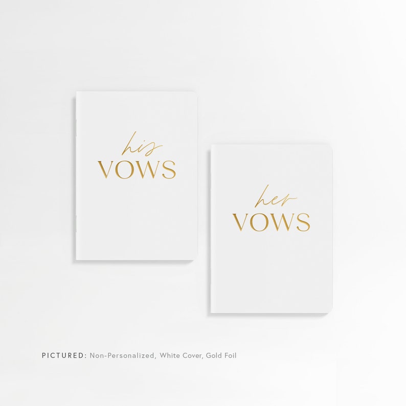 Modern Vow Books, Wedding Vow Book, Vowbook Set of 2, Vowbooks, Wedding Gift, Personalized Vow Books MO1VBF image 4