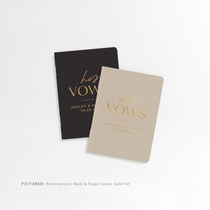 Modern Vow Books, Wedding Vow Book, Vowbook Set of 2, Vowbooks, Wedding Gift, Personalized Vow Books MO1VBF image 3