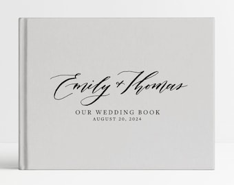 Gray Wedding Guest Book, Black Guestbook, Wedding Guest Book, Photobook, Guest Sign In, Polaroid Guest Book - FO1GB