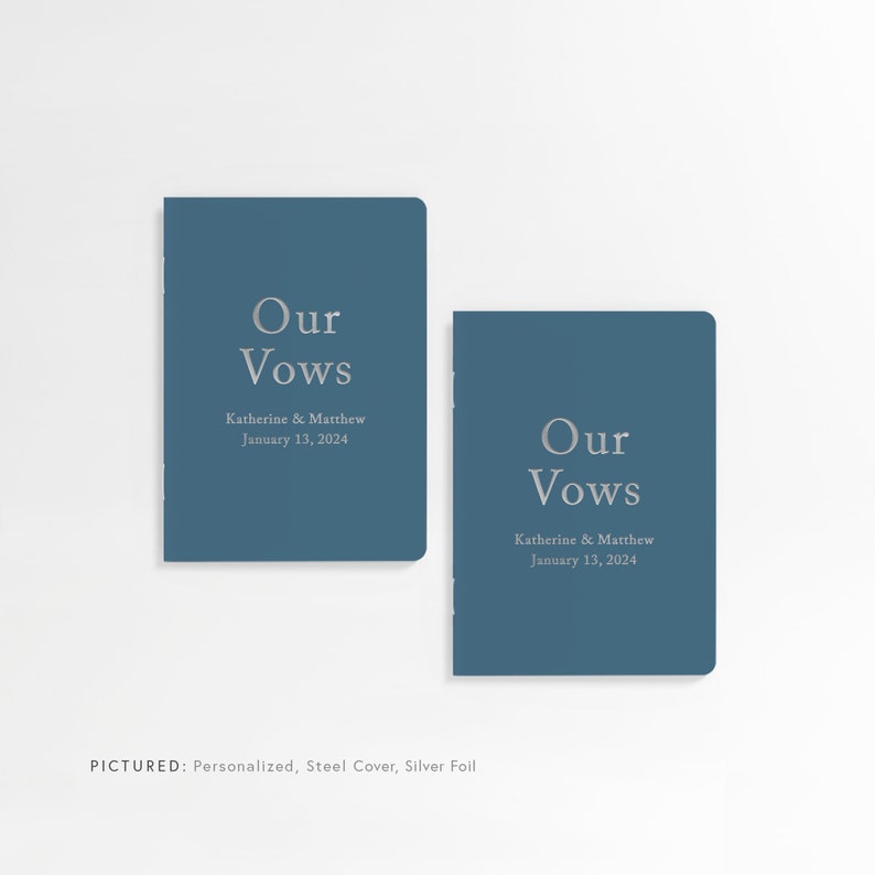 Vow Books, Wedding Vow Book, Vowbook Set, Foil Vow Booklet, Our Vows CS1VBF image 2