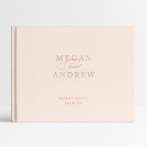Rosegold Guestbook, Wedding Guest Book, Foil Guest Book, Photobook, Guest Sign In, Personalized - CM1GBF