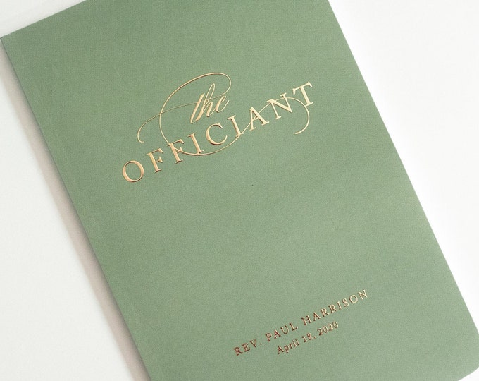 personalisiertes Buch, Hochzeitsbuch, Officiant Notizbuch - Little Carabao Studio #CM01OB