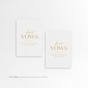 Modern Vow Books, Wedding Vow Book, Vowbook Set of 2, Vowbooks, Wedding Gift, Personalized Vow Books MO1VBF image 2