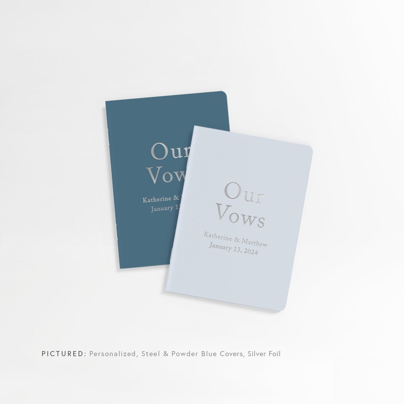 Vow Books, Wedding Vow Book, Vowbook Set, Foil Vow Booklet, Our Vows CS1VBF image 3