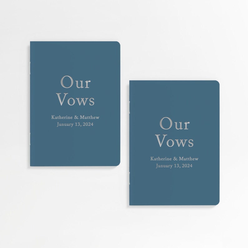 Vow Books, Wedding Vow Book, Vowbook Set, Foil Vow Booklet, Our Vows CS1VBF image 1