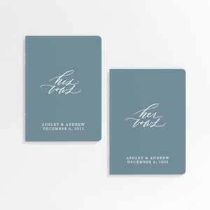 Dusty Blue Vow Book, Wedding Vow Books, Vow Books Set of 2, Personalized Vow Books, Vow Booklet - FO1VB