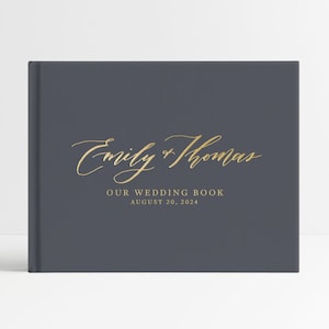 Wedding Guest Book, Reception Guestbook, Foil Guest Book, Guest Sign In Book, Personalized Guestbook, Polaroid Wedding Book - FO1GBF