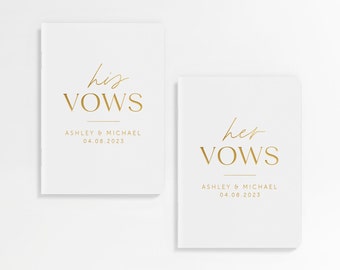 Modern Vow Books, Wedding Vow Book, Vowbook Set of 2, Vowbooks, Wedding Gift, Personalized Vow Books - MO1VBF