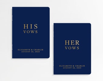 Personalized Vow Book, Wedding Vow Books, Vow Books Set, Blue Vow Books, Vow Booklet - ST1VBF