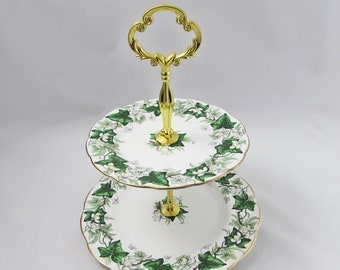 Royal Albert Brigadoon china Afternoon Tea/cupcake Stand wedding christmas Royal Albert Brigadoon china Afternoon Tea/cupcake Stand wedding christmas
