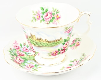Royal Albert Tekopp och fat Ancestral Series, Englands Glory, Vintage benporslin