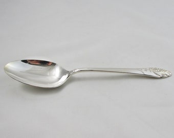 Community Vegetable Serving Spoon, Evening Star Pattern, Silver Plate, Vintage Silverware, Large Spoon, 8 and 1/2 Inch