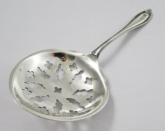 Antique Sterling Silver Bon Bon Spoon, Vintage Silverware, 4 and 1/2 Inches, Nut Serving Spoon