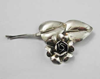 Sterling Floral Brooch, Vintage Brooch, Sterling Silver Brooch