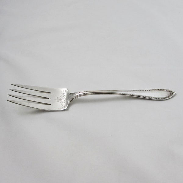 Community Plate Cold Meat Serving Fork, Sheraton Pattern, Silver Plate, Vintage Silverware, 8 and 5/8 Inch