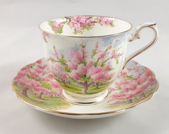 Royal Albert Tea Cup and Saucer Blossom Time, Vintage Bone China