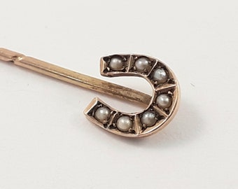 Victorian Daisy Pin Paste Stone Center Gilt Metal Cravat Pin