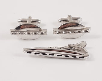 1970s Hickok Cufflinks and Tie Clip Set: Gold & Silver Tone - Etsy