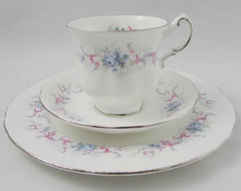 Paragon Tea Cup Trio Romance, Vintage Bone China, Plate, Tea Cup and Saucer Set, Tea Trio