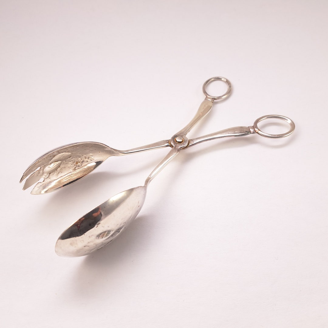 Vintage Silver Plated Salad Tongs EPNS Sheffield Flatware Etsy