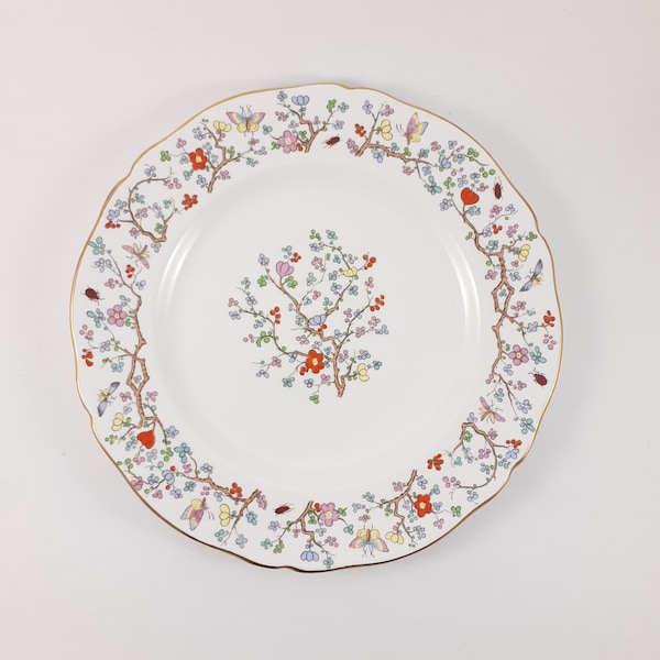 Dinner Plate, 10.5 Inches, Shanghai Pattern Made by Spode, Vintage Bone China