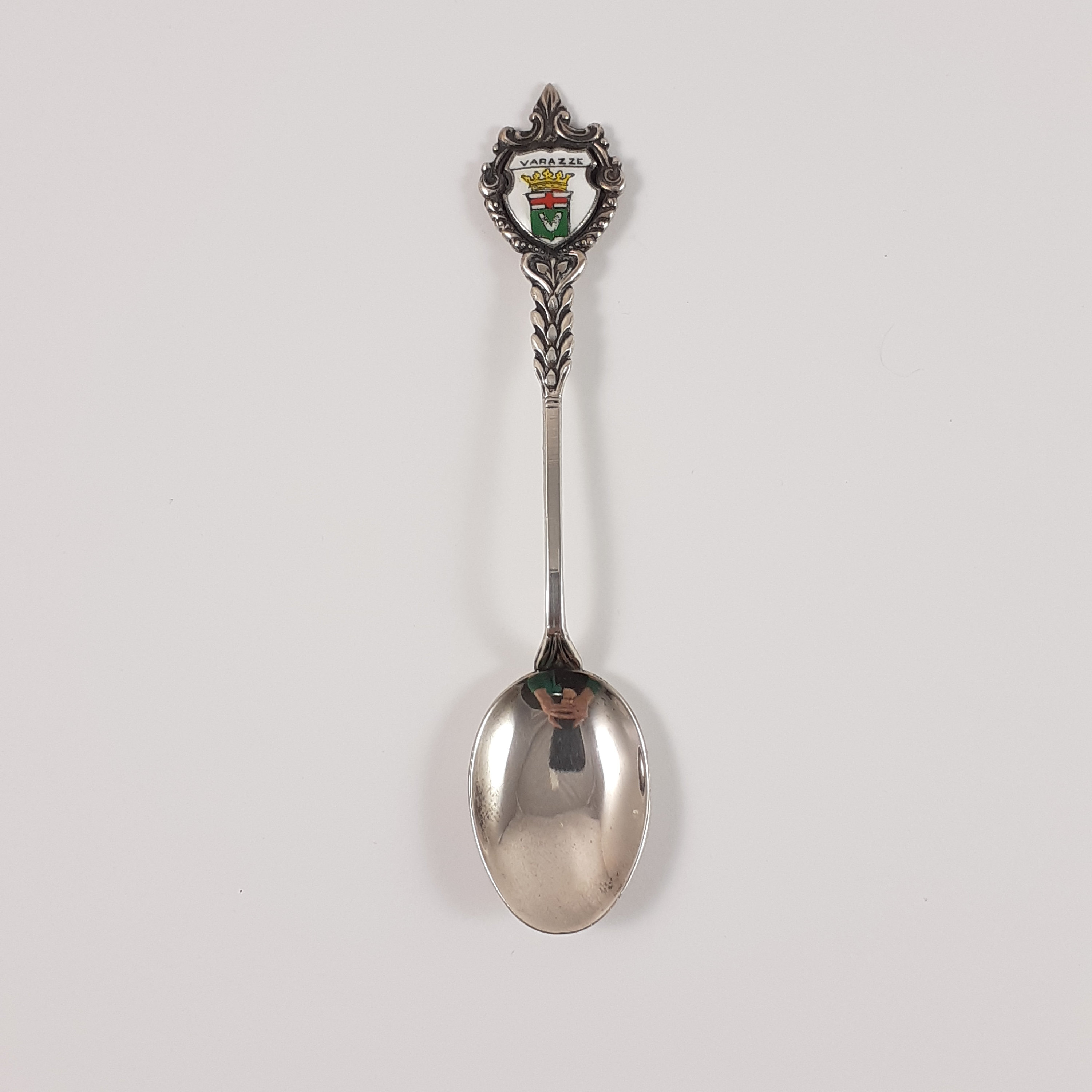 800 Silver Souvenir Spoon, Verazze Italy, Vintage Silverware, 4 and 