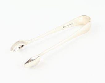 Silver Plated Sugar Cube Tongs by William Hutton & Sons, Spoon Tongs, Vintage Silverware, 4.5 Inch Tongs, Sugar Tongs, Sugar Nips