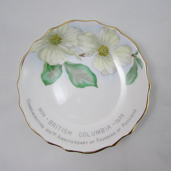 Trinket Dish with Dogwood Flowers, British Columb… - image 1