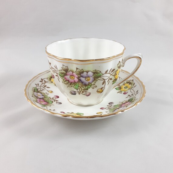 Tea Cup and Saucer With Flowers by Salisbury Marne Pattern Etsy Canada