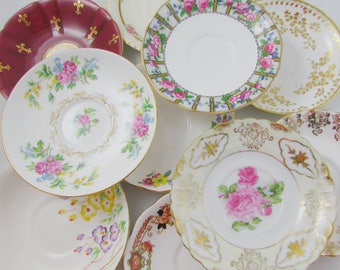 10 Mismatch Vintage Saucers, Mismatched China