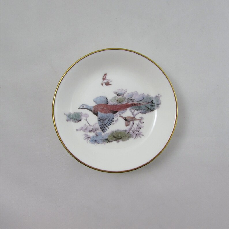 Royal Worcester Vintage Bone China 4 Inches Trinket Dish with Bird