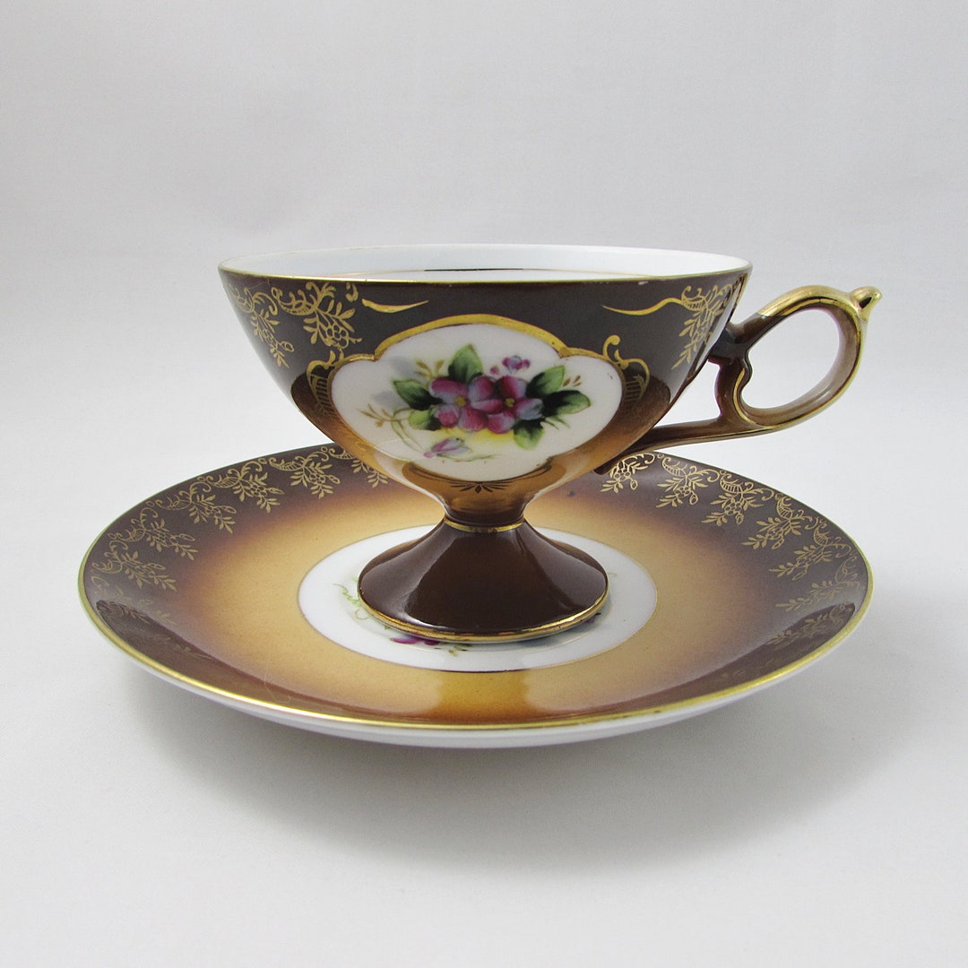 Japanese Teacup and Saucer by Shafford Made in Japan Etsy