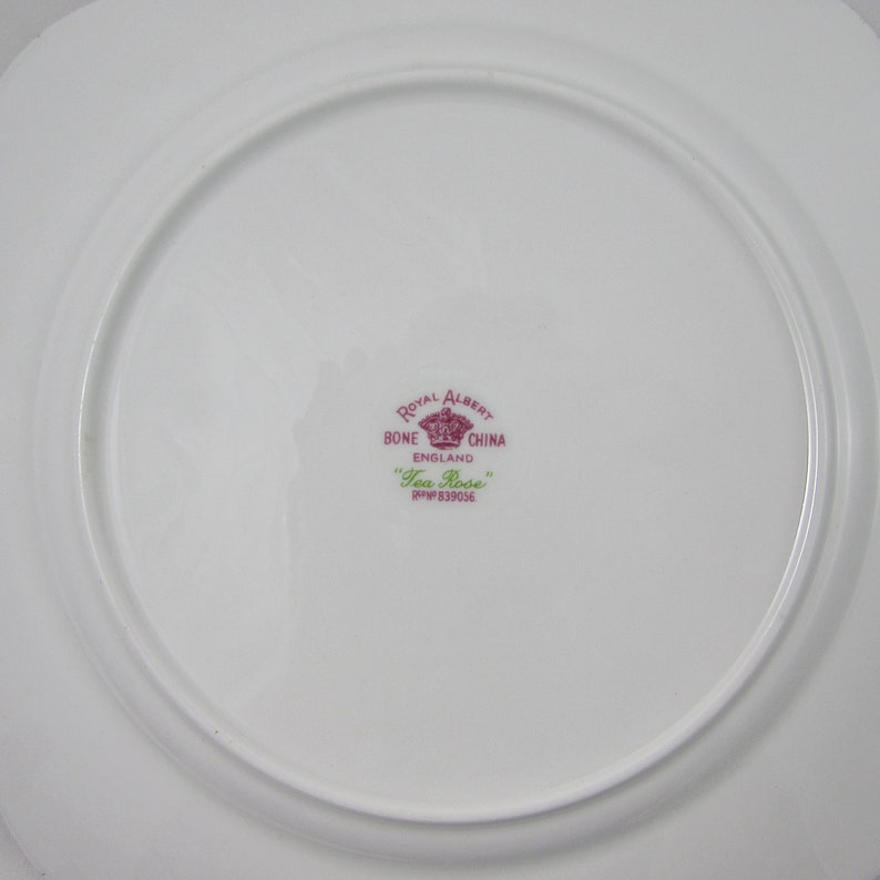 Single Plate Vintage Royal Albert Tea Rose Square Salad Plate 8 Inches Yellow Roses