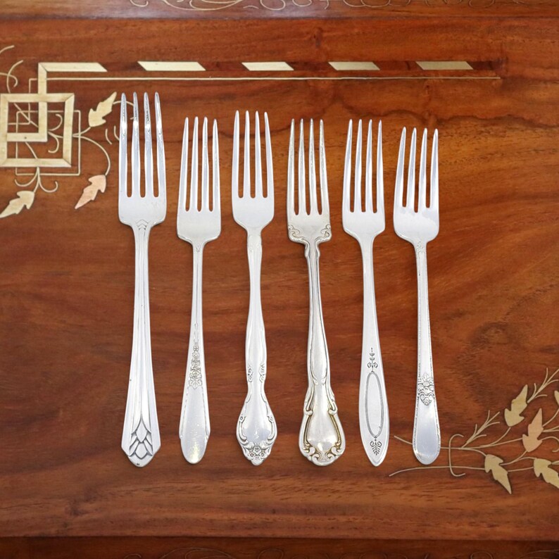 Simple64 Forks Dinner Forks, Mismatched Vintage and Antique Forks, Silverplate - Etsy ...