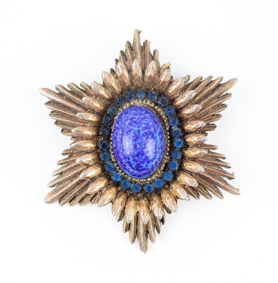 Vintage Signed Benedikt N.Y. Brooch, Blue Glass Cabochon, Blue Rhinestones, Faux Lapis Lazuli, 2 and 1/4 Inches, Designer Costume Jewelry - Etsy Vintage Signed Benedikt N.Y. Brooch, Blue Glass Cabochon, Blue Rhinestones, Faux Lapis Lazuli, 2 and 1/4 Inches, Designer Costume Jewelry - Etsy