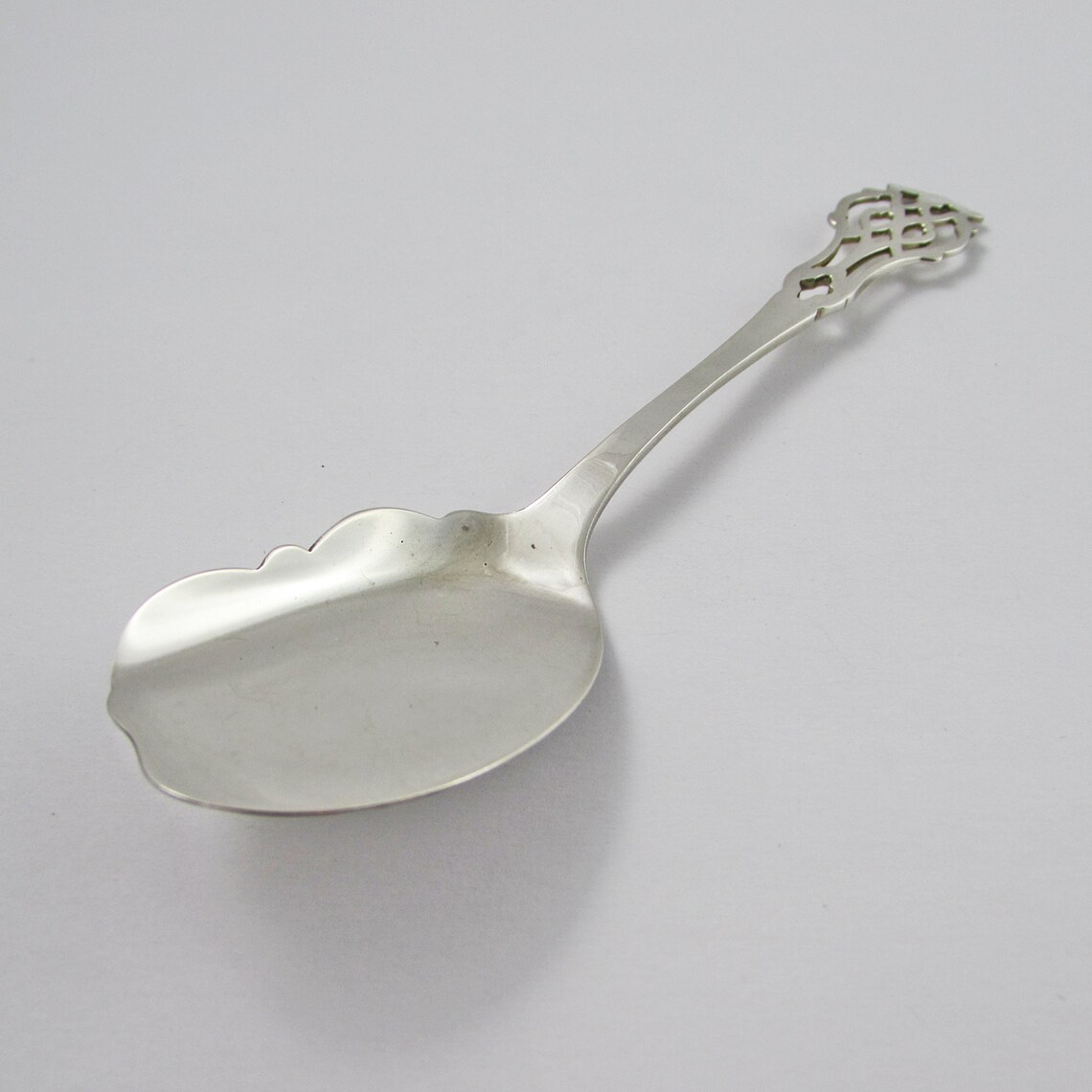 Lunt Sterling Silver Jelly Spoon With Pierced Design Etsy