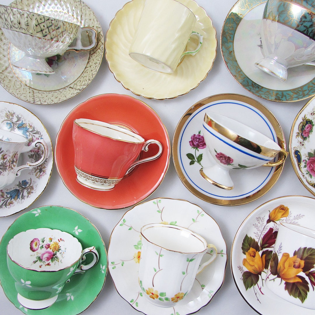 10 Demitasse Tea Cups and Saucers small Tea Cups, Teacups and Saucers
