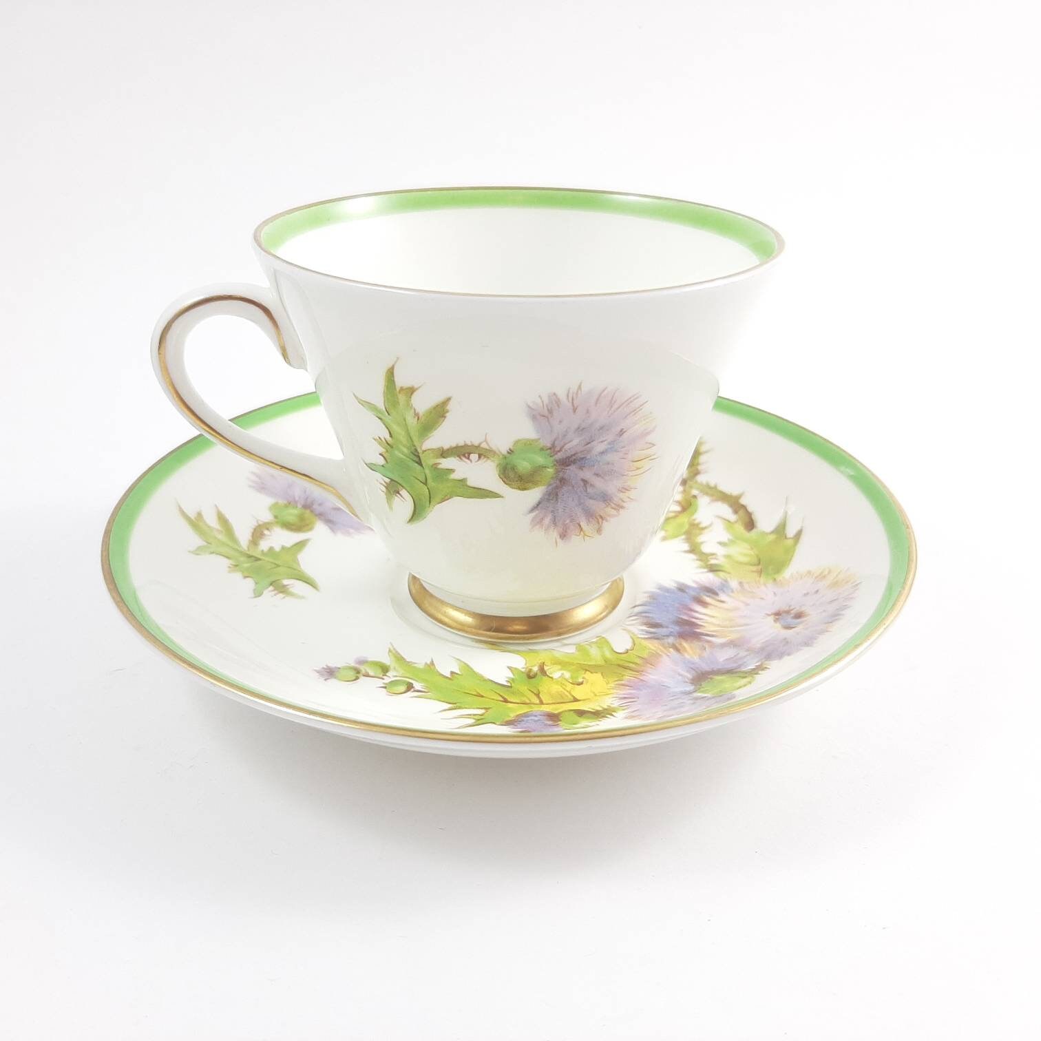 Royal Doulton Glamis Thistle Tea Cup and Saucer Vintage Bone Etsy